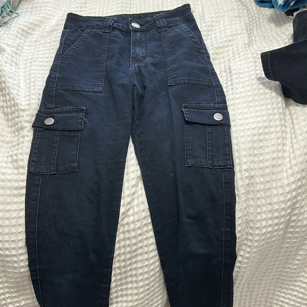 Black cargo jeans